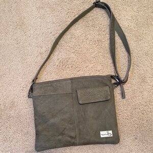 MIA Olive Green Leather Crossbody Bag